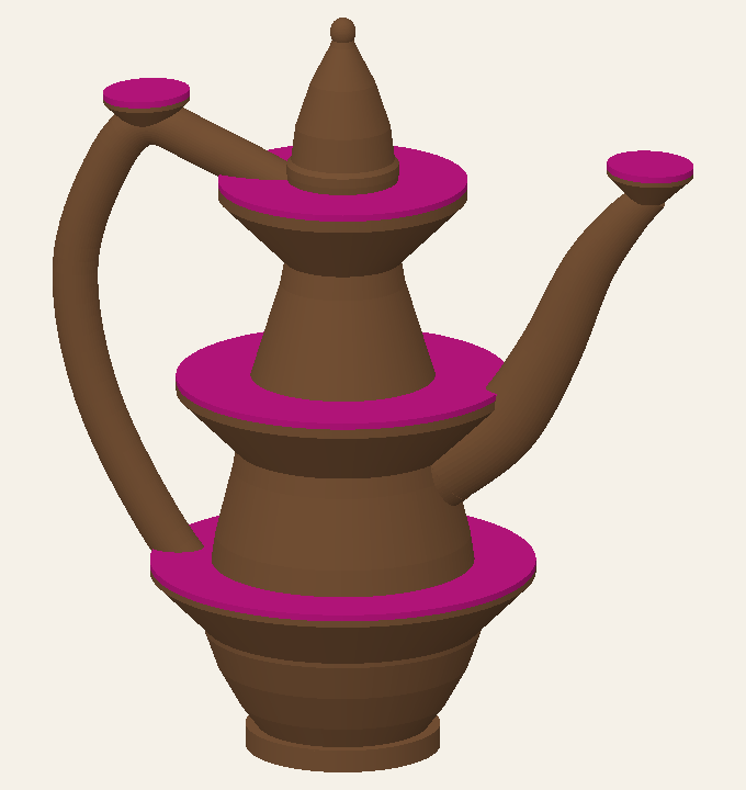 The Gahwa Rush Dallah with pink cup ledges